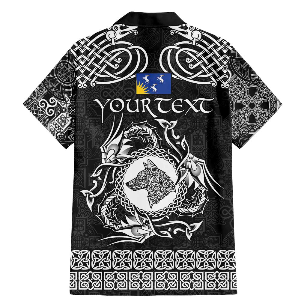 Personalized Merionethshire Meirionnydd Family Matching Summer Maxi Dress and Hawaiian Shirt Black Wolf Celtic-inspired - Wonder Print Shop