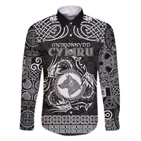 Personalized Merionethshire Meirionnydd Family Matching Tank Maxi Dress and Hawaiian Shirt Black Wolf Celtic-inspired - Wonder Print Shop