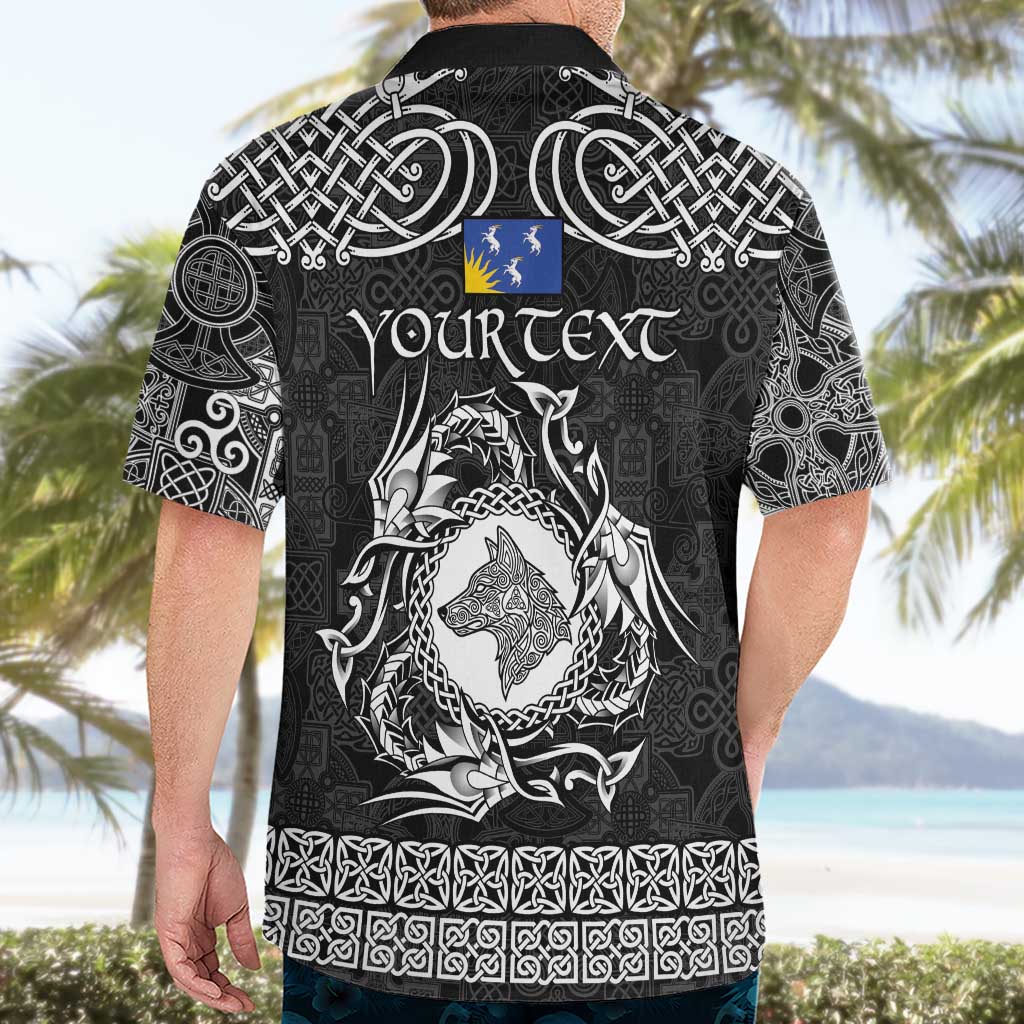 Personalized Merionethshire Meirionnydd Hawaiian Shirt Black Wolf Celtic-inspired - Wonder Print Shop