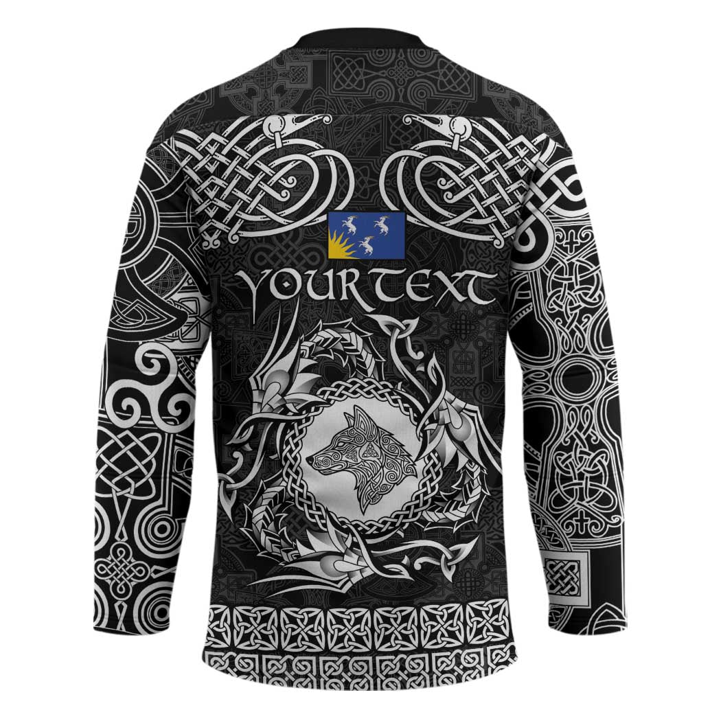 Personalized Merionethshire Meirionnydd Hockey Jersey Black Wolf Celtic-inspired - Wonder Print Shop
