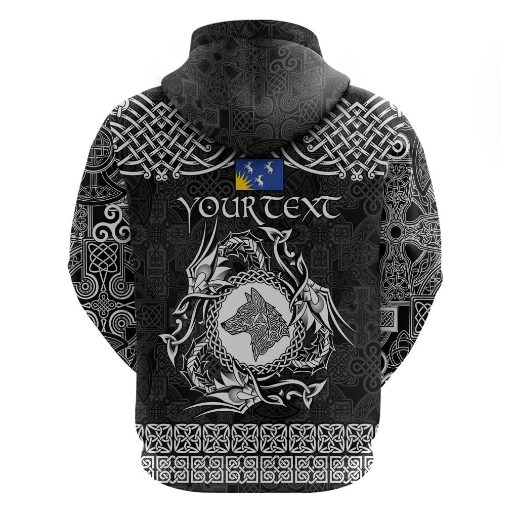 Personalized Merionethshire Meirionnydd Hoodie Black Wolf Celtic-inspired - Wonder Print Shop