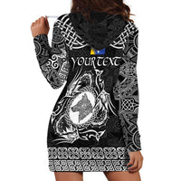 Personalized Merionethshire Meirionnydd Hoodie Dress Black Wolf Celtic-inspired - Wonder Print Shop