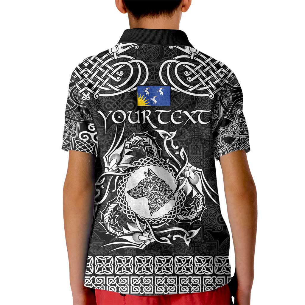 Personalized Merionethshire Meirionnydd Kid Polo Shirt Black Wolf Celtic-inspired - Wonder Print Shop