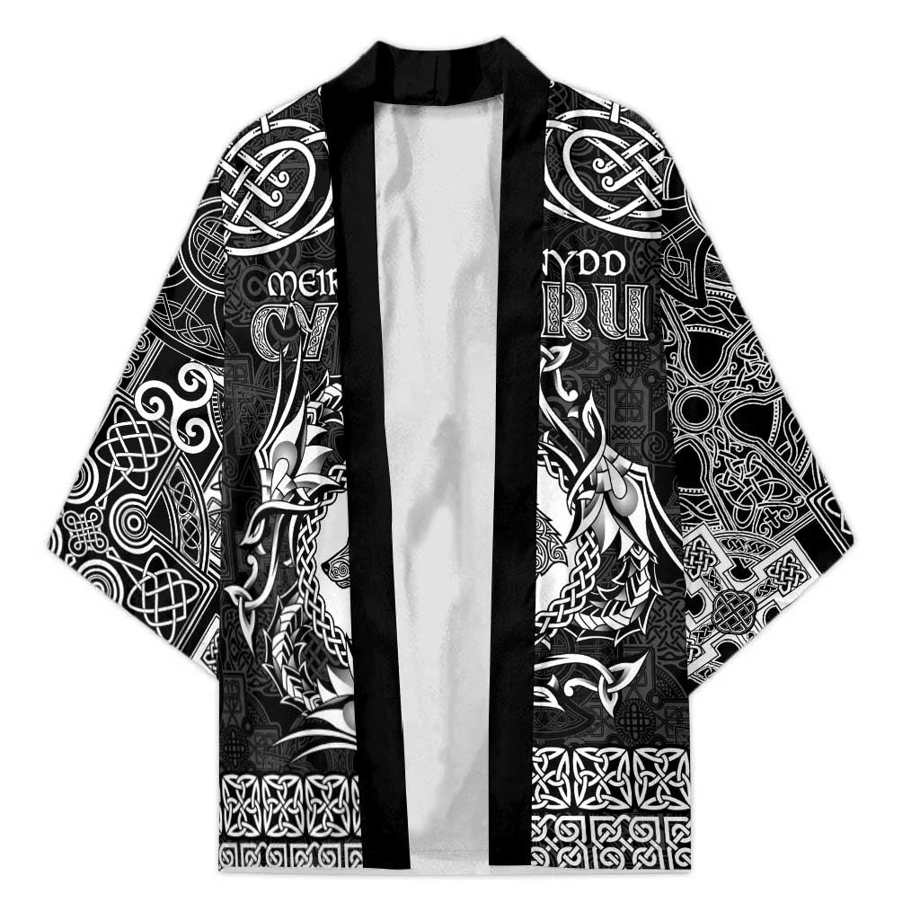 Personalized Merionethshire Meirionnydd Kimono Black Wolf Celtic-inspired - Wonder Print Shop