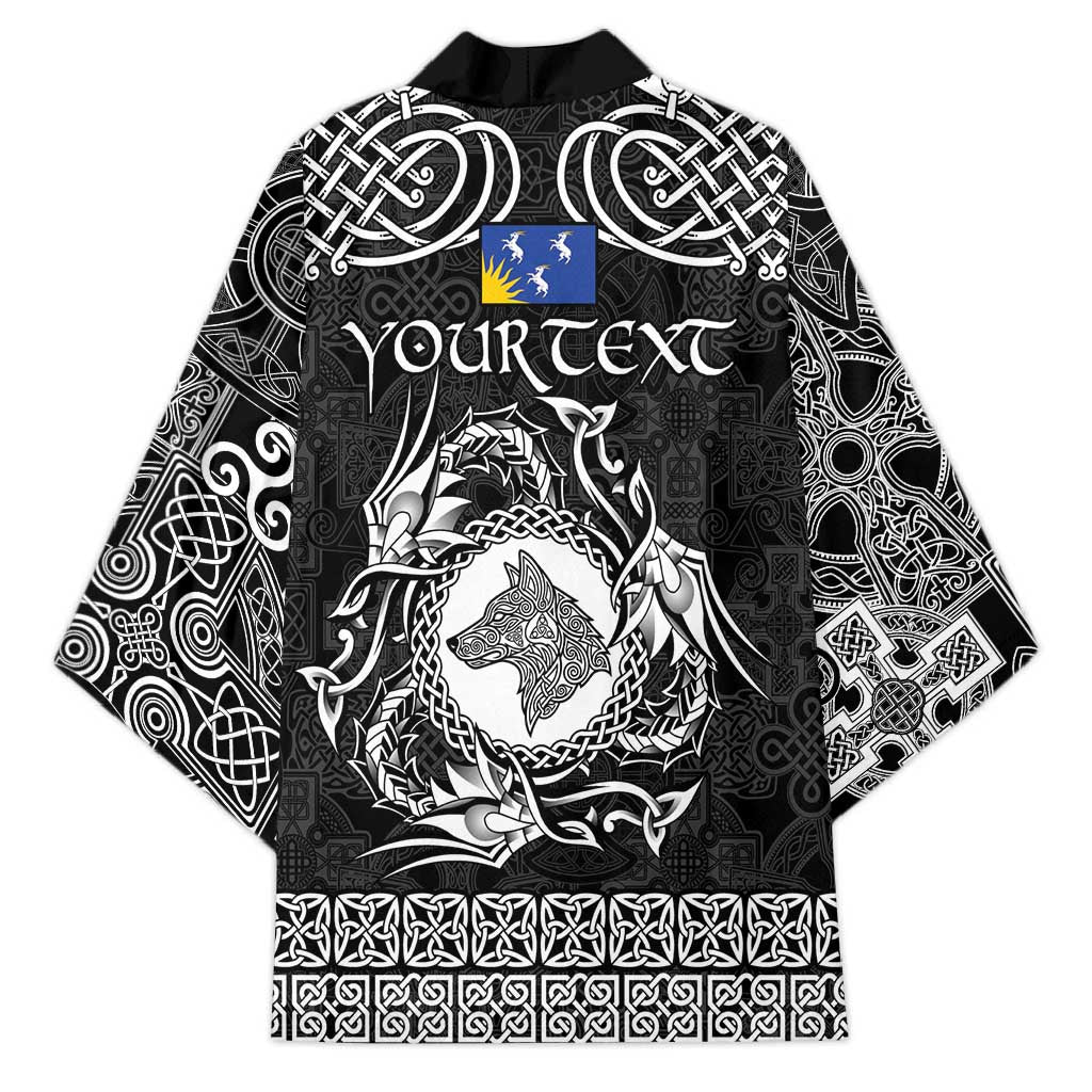 Personalized Merionethshire Meirionnydd Kimono Black Wolf Celtic-inspired - Wonder Print Shop