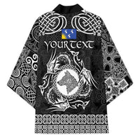 Personalized Merionethshire Meirionnydd Kimono Black Wolf Celtic-inspired - Wonder Print Shop
