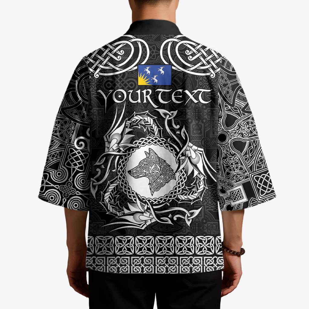 Personalized Merionethshire Meirionnydd Kimono Black Wolf Celtic-inspired - Wonder Print Shop