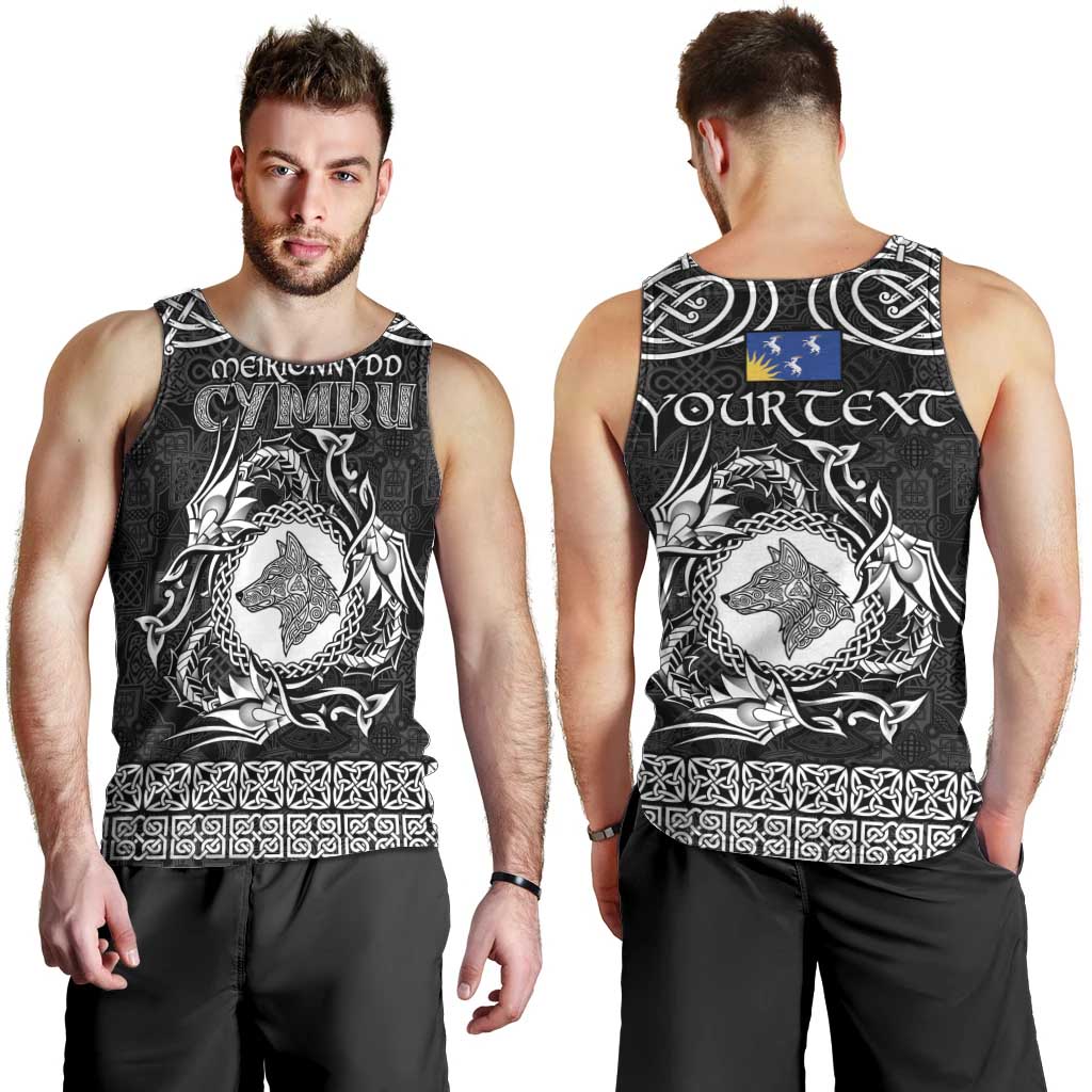 Personalized Merionethshire Meirionnydd Men Tank Top Black Wolf Celtic-inspired - Wonder Print Shop