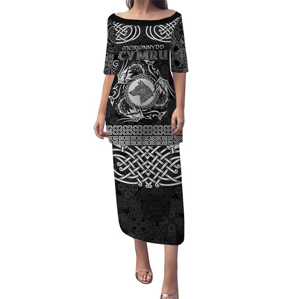 Personalized Merionethshire Meirionnydd Puletasi Black Wolf Celtic-inspired - Wonder Print Shop