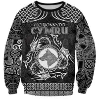 Personalized Merionethshire Meirionnydd Sweatshirt Black Wolf Celtic-inspired - Wonder Print Shop