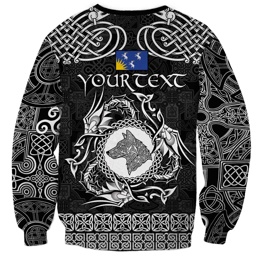 Personalized Merionethshire Meirionnydd Sweatshirt Black Wolf Celtic-inspired - Wonder Print Shop