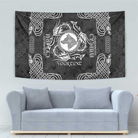 Personalized Merionethshire Meirionnydd Tapestry Black Wolf Celtic-inspired - Wonder Print Shop