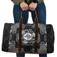 Personalized Merionethshire Meirionnydd Travel Bag Black Wolf Celtic-inspired - Wonder Print Shop