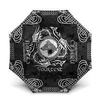 Personalized Merionethshire Meirionnydd Umbrella Black Wolf Celtic-inspired - Wonder Print Shop