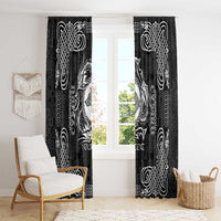 Personalized Merionethshire Meirionnydd Window Curtain Black Wolf Celtic-inspired - Wonder Print Shop