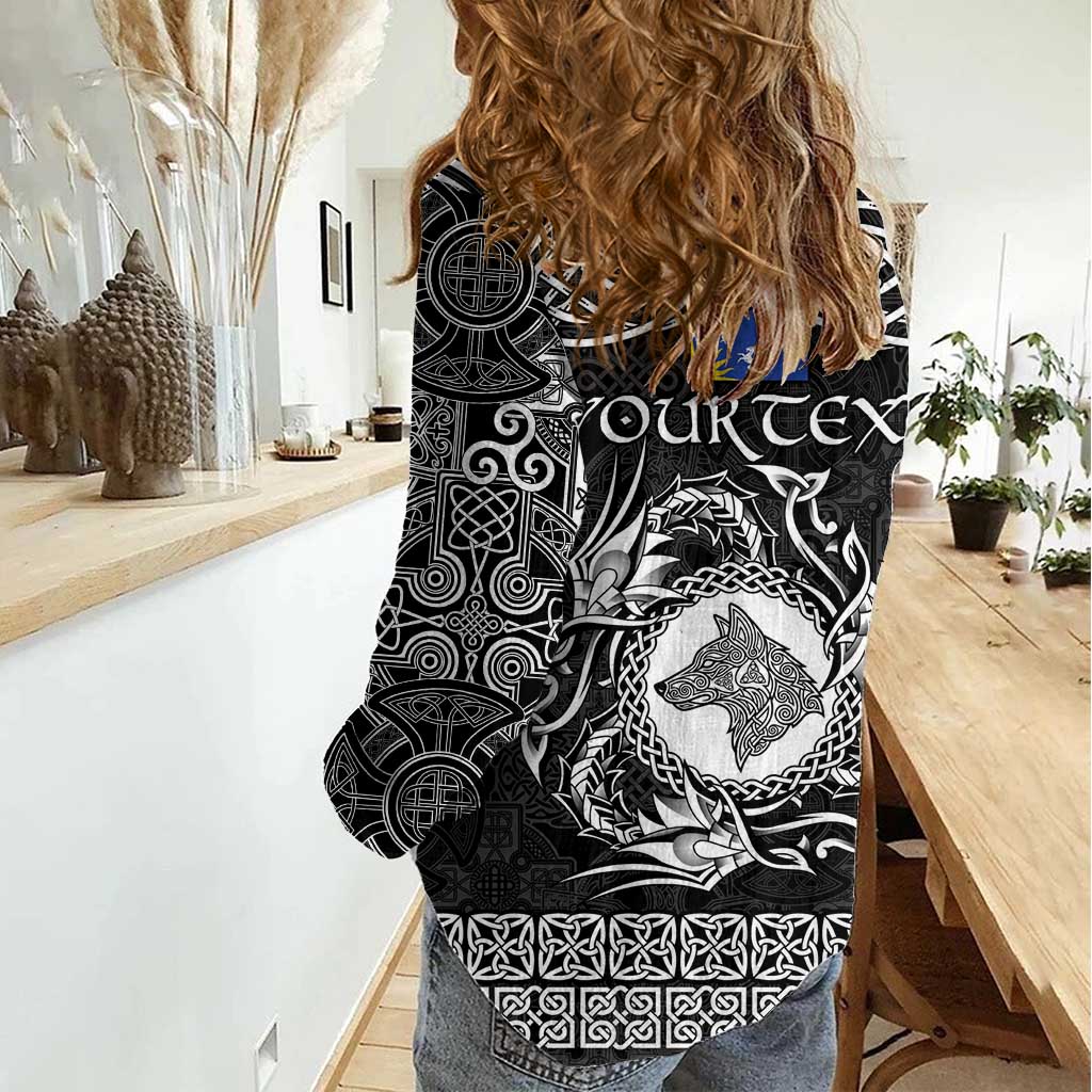 Personalized Merionethshire Meirionnydd Women Casual Shirt Black Wolf Celtic-inspired - Wonder Print Shop