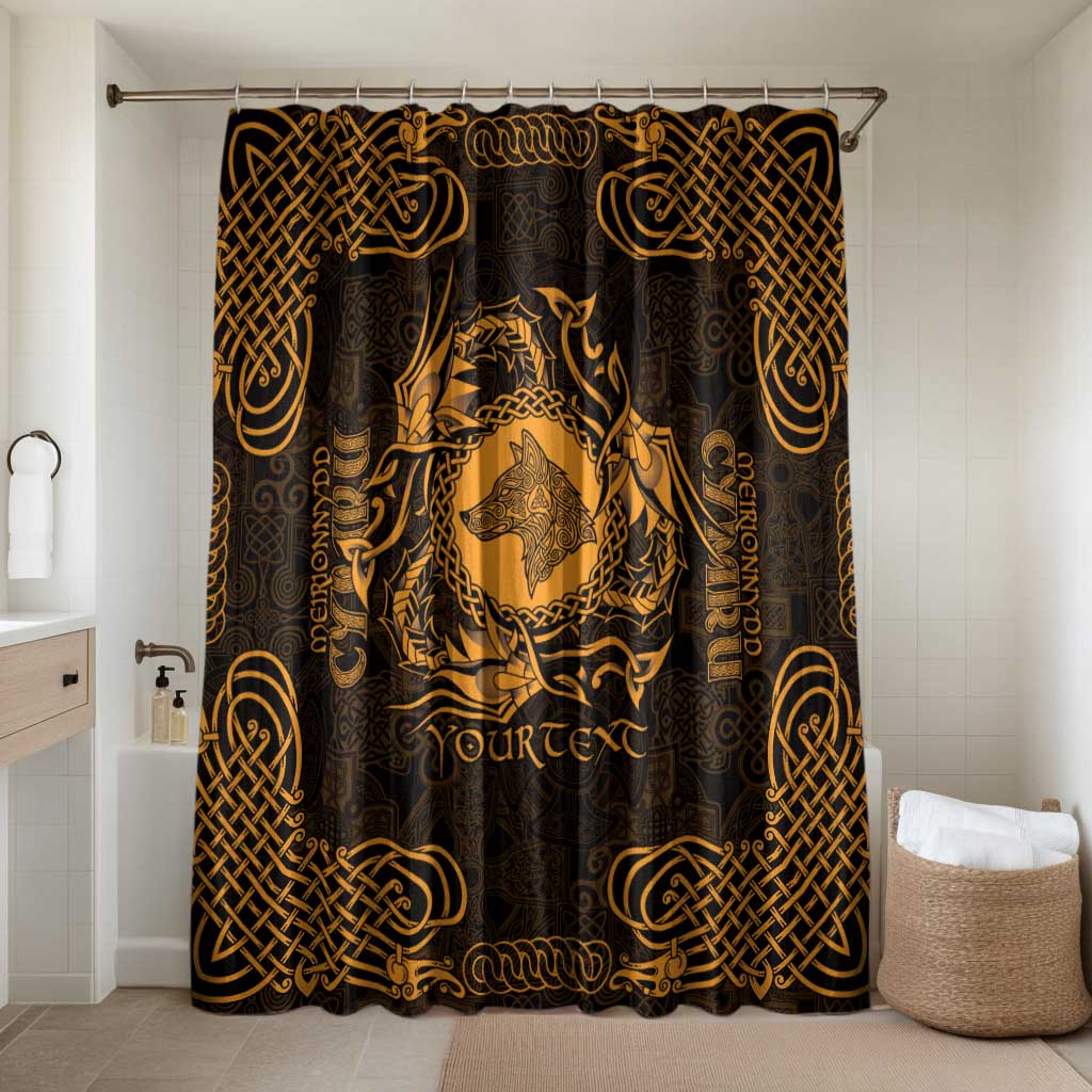 Personalized Merionethshire Meirionnydd Bathroom Set Gold Wolf Celtic-inspired - Wonder Print Shop