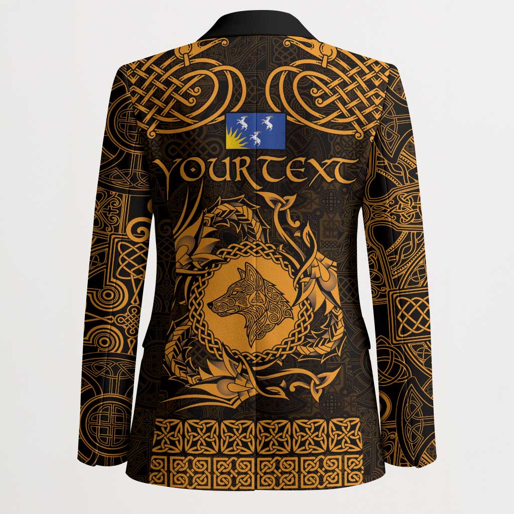 Personalized Merionethshire Meirionnydd Blazer Gold Wolf Celtic-inspired - Wonder Print Shop