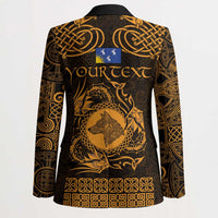 Personalized Merionethshire Meirionnydd Blazer Gold Wolf Celtic-inspired - Wonder Print Shop