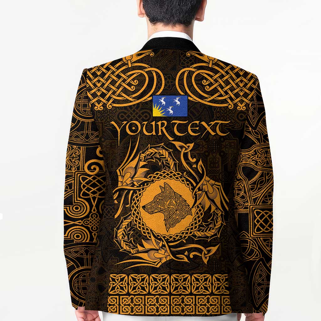 Personalized Merionethshire Meirionnydd Blazer Gold Wolf Celtic-inspired - Wonder Print Shop