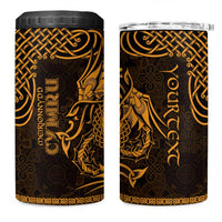 Personalized Merionethshire Meirionnydd 4 in 1 Can Cooler Tumbler Gold Wolf Celtic-inspired - Wonder Print Shop