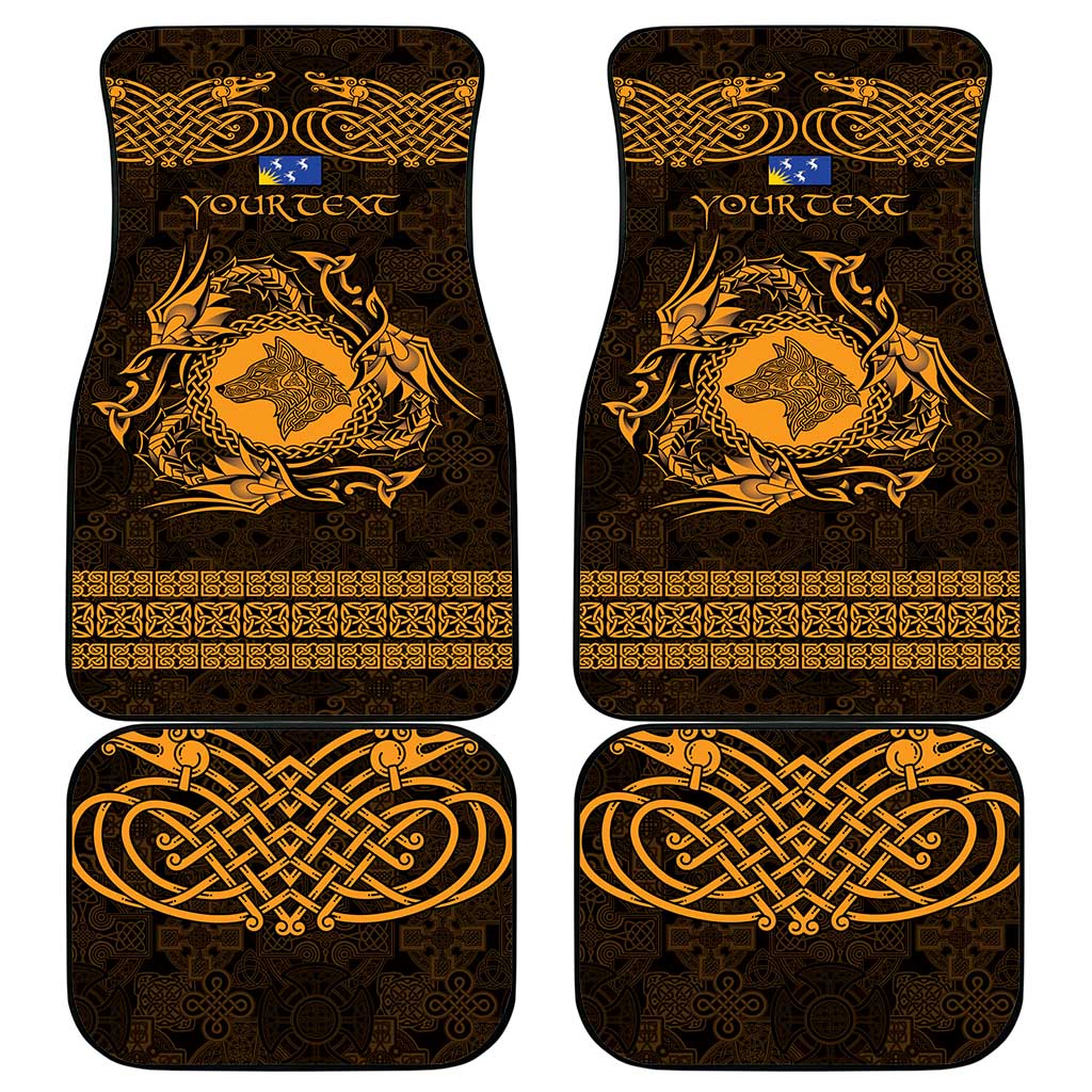 Personalized Merionethshire Meirionnydd Car Mats Gold Wolf Celtic-inspired - Wonder Print Shop