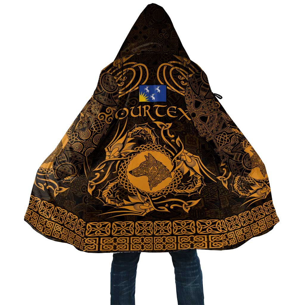 Personalized Merionethshire Meirionnydd Cloak Gold Wolf Celtic-inspired - Wonder Print Shop