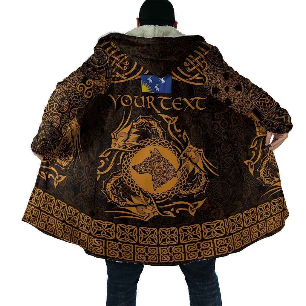 Personalized Merionethshire Meirionnydd Cloak Gold Wolf Celtic-inspired - Wonder Print Shop