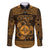 Personalized Merionethshire Meirionnydd Family Matching Long Sleeve Bodycon Dress and Hawaiian Shirt Gold Wolf Celtic-inspired - Wonder Print Shop