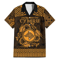 Personalized Merionethshire Meirionnydd Family Matching Mermaid Dress and Hawaiian Shirt Gold Wolf Celtic-inspired - Wonder Print Shop