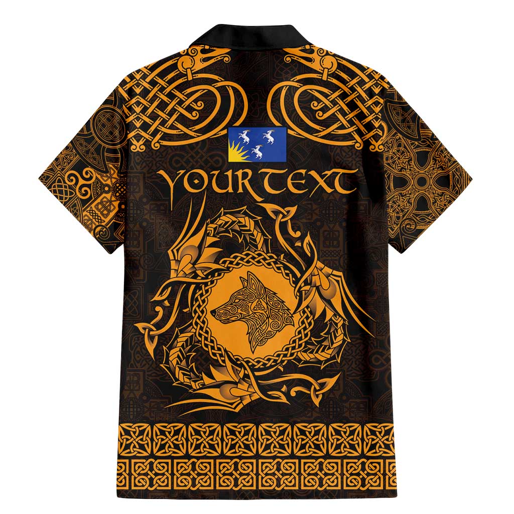 Personalized Merionethshire Meirionnydd Family Matching Mermaid Dress and Hawaiian Shirt Gold Wolf Celtic-inspired - Wonder Print Shop