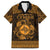 Personalized Merionethshire Meirionnydd Family Matching Off The Shoulder Long Sleeve Dress and Hawaiian Shirt Gold Wolf Celtic-inspired - Wonder Print Shop