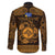 Personalized Merionethshire Meirionnydd Family Matching Off The Shoulder Long Sleeve Dress and Hawaiian Shirt Gold Wolf Celtic-inspired - Wonder Print Shop