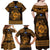 Personalized Merionethshire Meirionnydd Family Matching Off Shoulder Maxi Dress and Hawaiian Shirt Gold Wolf Celtic-inspired - Wonder Print Shop