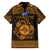 Personalized Merionethshire Meirionnydd Family Matching Short Sleeve Bodycon Dress and Hawaiian Shirt Gold Wolf Celtic-inspired - Wonder Print Shop