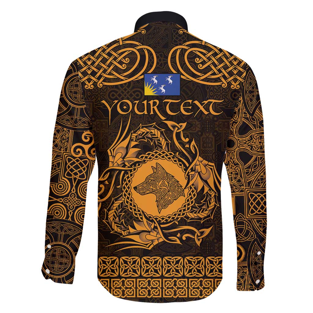 Personalized Merionethshire Meirionnydd Family Matching Short Sleeve Bodycon Dress and Hawaiian Shirt Gold Wolf Celtic-inspired - Wonder Print Shop