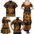 Personalized Merionethshire Meirionnydd Family Matching Summer Maxi Dress and Hawaiian Shirt Gold Wolf Celtic-inspired - Wonder Print Shop