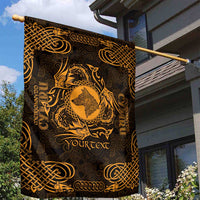 Personalized Merionethshire Meirionnydd Garden Flag Gold Wolf Celtic-inspired - Wonder Print Shop