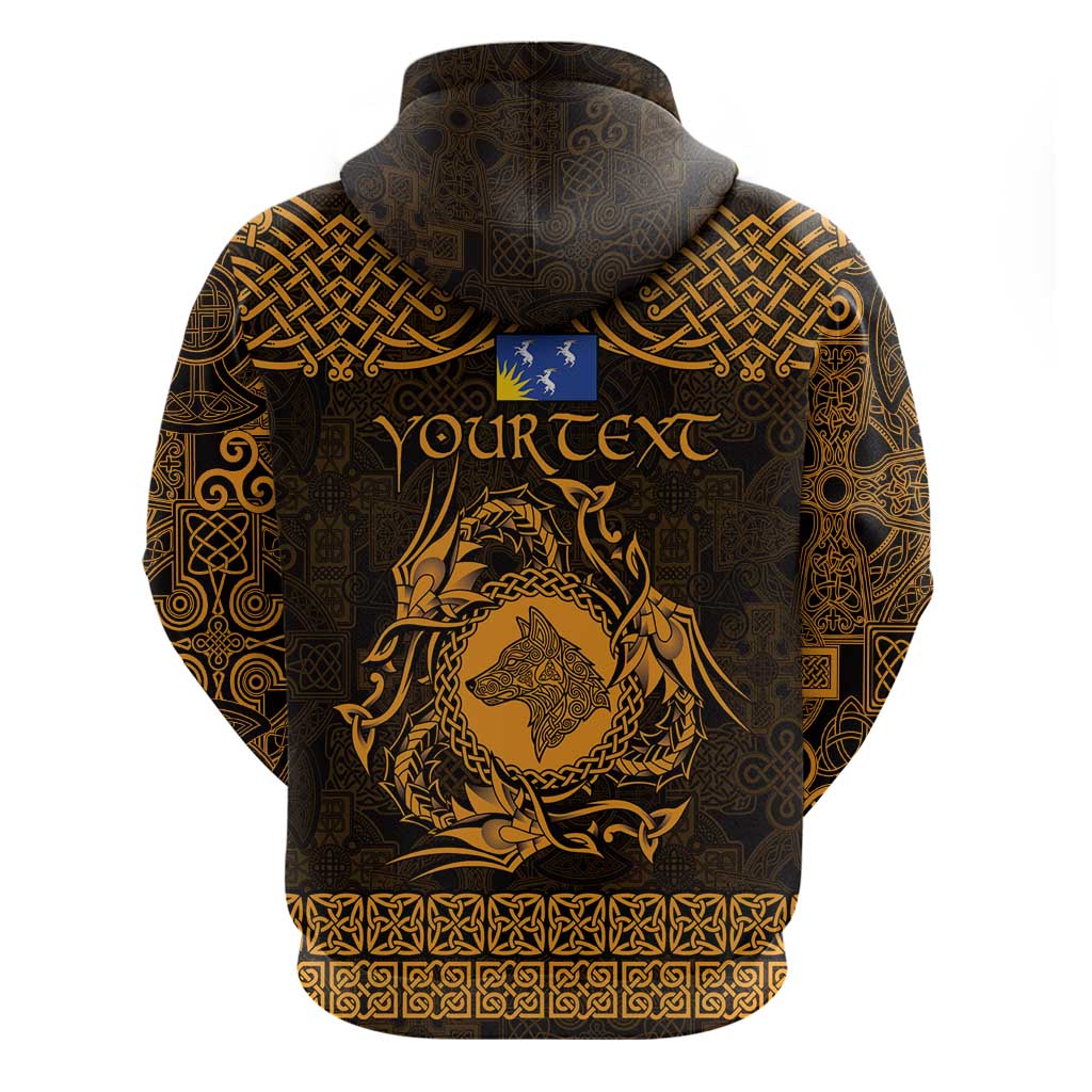 Personalized Merionethshire Meirionnydd Hoodie Gold Wolf Celtic-inspired - Wonder Print Shop