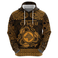 Personalized Merionethshire Meirionnydd Hoodie Gold Wolf Celtic-inspired - Wonder Print Shop