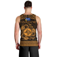 Personalized Merionethshire Meirionnydd Men Tank Top Gold Wolf Celtic-inspired - Wonder Print Shop