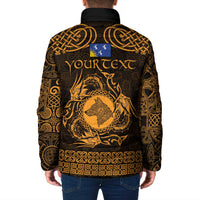 Personalized Merionethshire Meirionnydd Padded Jacket Gold Wolf Celtic-inspired - Wonder Print Shop