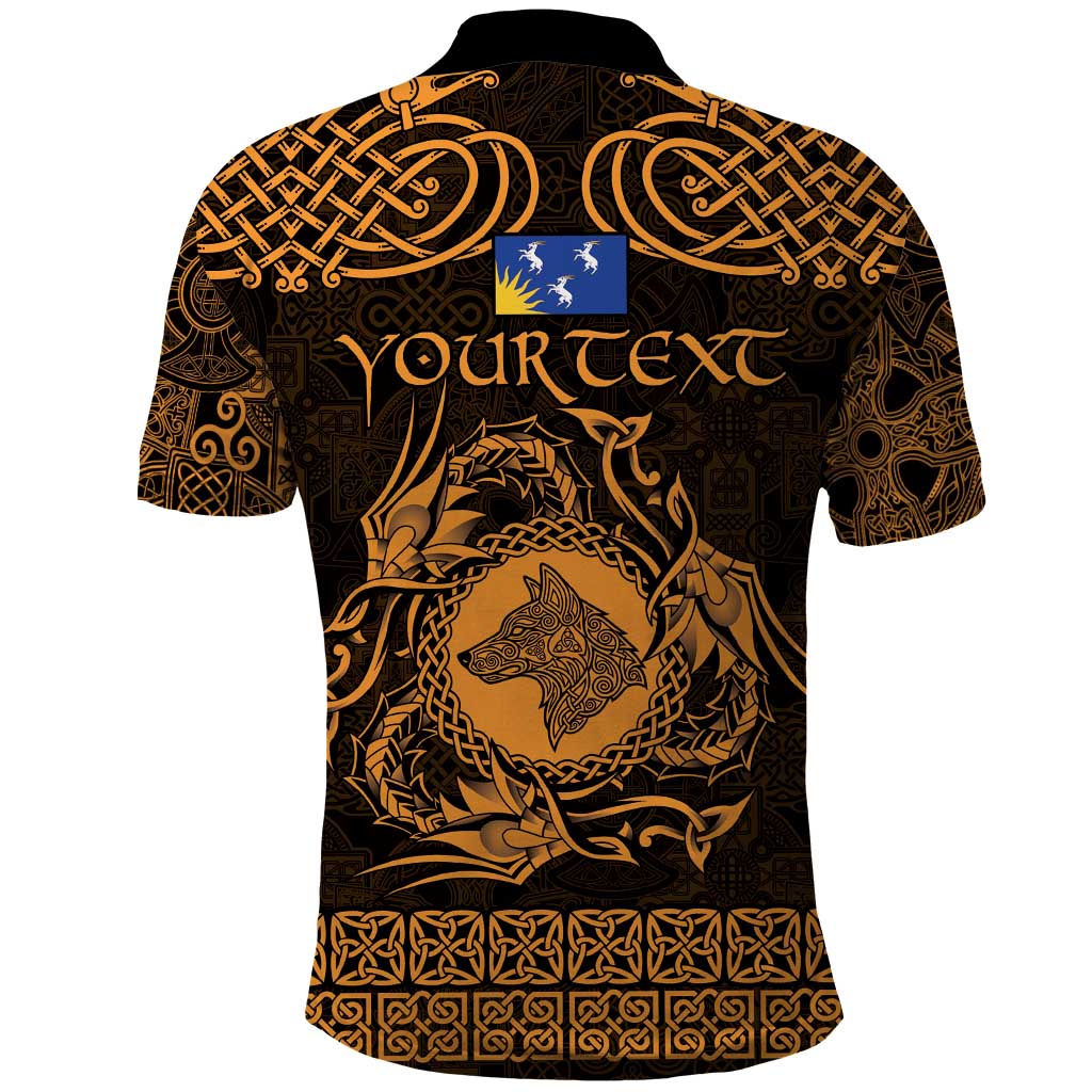Personalized Merionethshire Meirionnydd Polo Shirt Gold Wolf Celtic-inspired - Wonder Print Shop