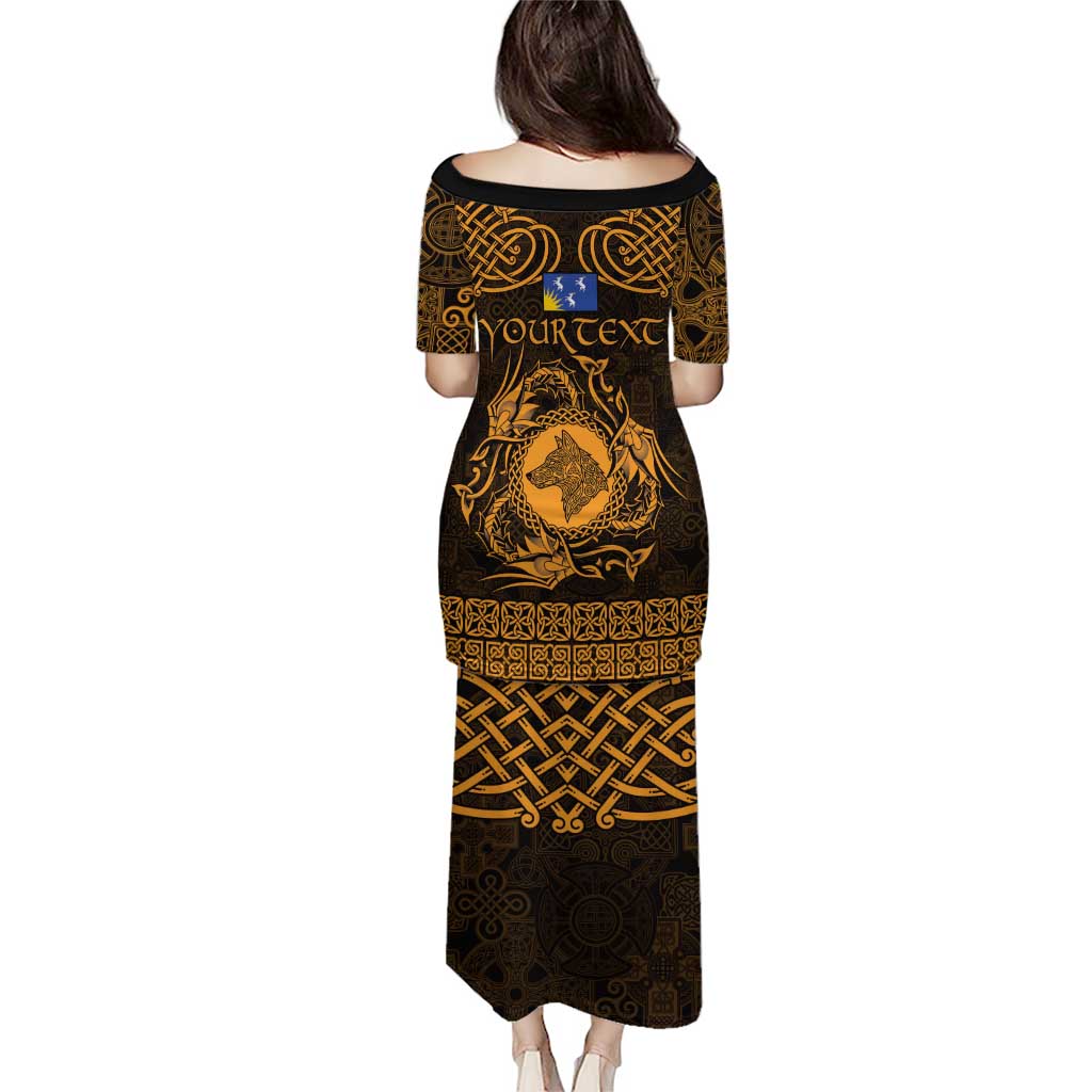 Personalized Merionethshire Meirionnydd Puletasi Gold Wolf Celtic-inspired - Wonder Print Shop