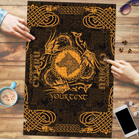 Personalized Merionethshire Meirionnydd Puzzle Gold Wolf Celtic-inspired - Wonder Print Shop