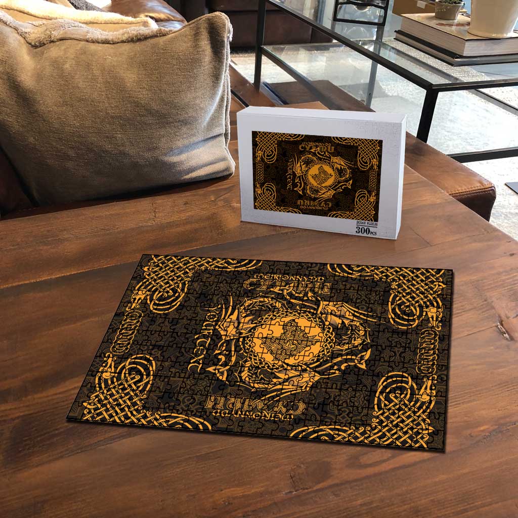 Personalized Merionethshire Meirionnydd Puzzle Gold Wolf Celtic-inspired - Wonder Print Shop