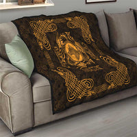 Personalized Merionethshire Meirionnydd Quilt Gold Wolf Celtic-inspired - Wonder Print Shop