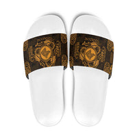 Personalized Merionethshire Meirionnydd Slide Sandals Gold Wolf Celtic-inspired - Wonder Print Shop