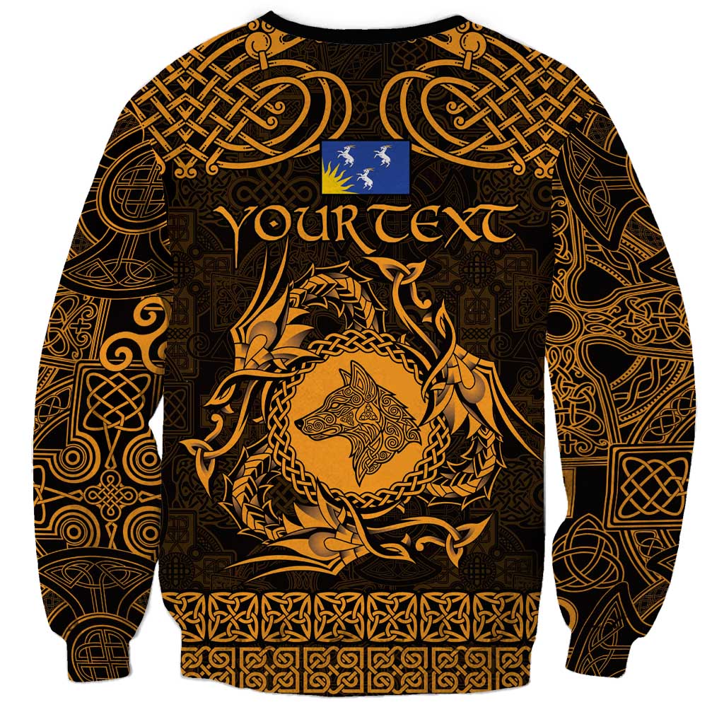 Personalized Merionethshire Meirionnydd Sweatshirt Gold Wolf Celtic-inspired - Wonder Print Shop
