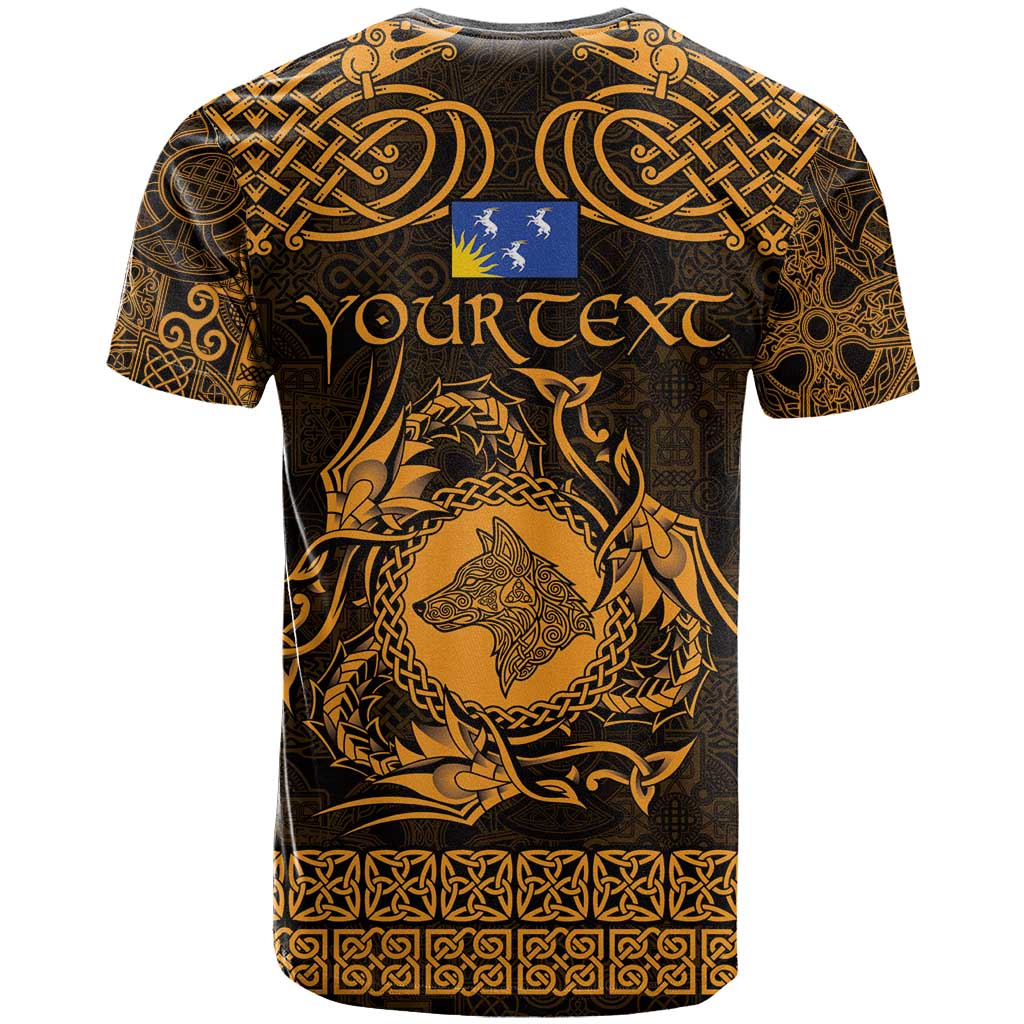 Personalized Merionethshire Meirionnydd T Shirt Gold Wolf Celtic-inspired - Wonder Print Shop